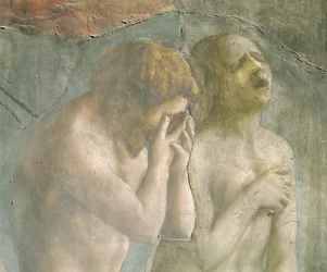 Adam and Eve banished from Paradise, c.1427 (detail) (pre-restoration)
